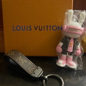 Custom Louis Vuitton Bunny Keychain Pink